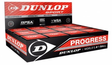 Dunlop Squashball PROGRESS 3-BALL BOX 6% larger,  20% higher bounce