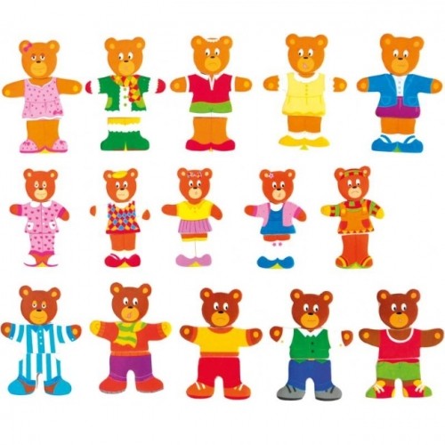 Woody 90810 Eko koka attīstošā puzle "Lāču ģimene" (54gab.) bērniem no 3 gadiem + (28x14сm) image 3
