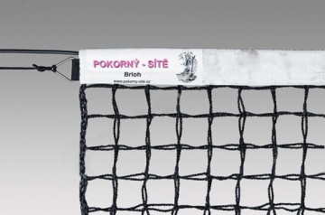 Pokorny Site Tennis net SPORT 12,8x1,08m PE 45x45x3mm double 6 topbands, galvanized steel cable
