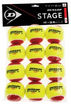 Tennis balls DUNLOP STAGE 3 12-polybag red