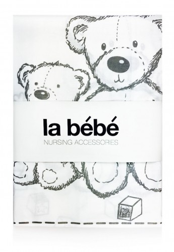 La Bebe™ Nursing La Bebe Cotton White Bears Art.44657 Gultas veļas komplekts 3-dalīgs 105x150 cm image 1