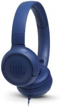 JBL on-ear austiņas ar mikrofonu, zilas - JBLT500BLU