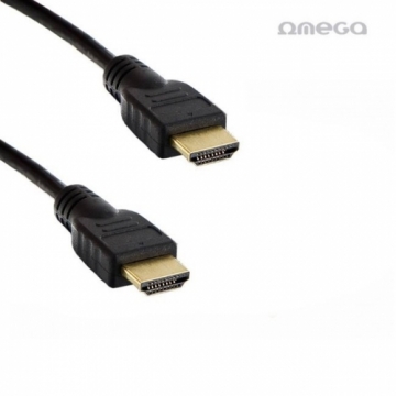 Omega OCHB45 HDMI Gold Platted Kabelis 19pin / 2160p / Ultra HD / 4K / 5m Melns