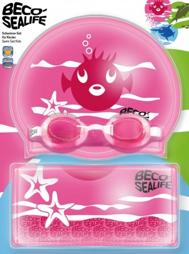 Beco Swimming set SEALIFE: googles + cap + bag 96054 4 pink image 1