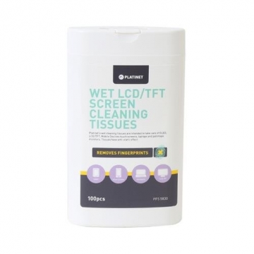 Platinet PFS5830 LCD / TFT Ekrānu Tīrāmās Mitrās Salvetes 100 gb.