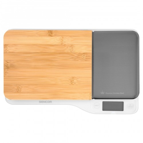 Kitchen Scale with Real Bamboo Cutting Board Sencor SKS6501WH image 2
