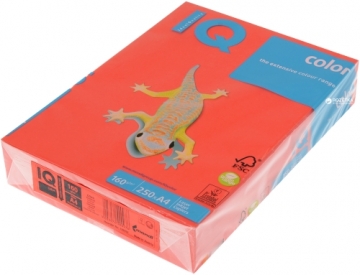 Бумага для офисной техники IQ, цветная A4/160г/250л, №CO44. Цвет - коралловый