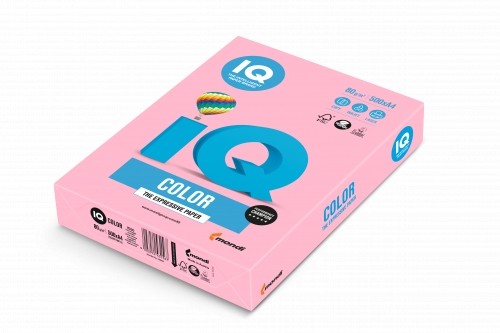 Бумага для офисной техники IQ, цветная A4/80г/500л, №OPI74. Цвет - розовый фламинго image 1