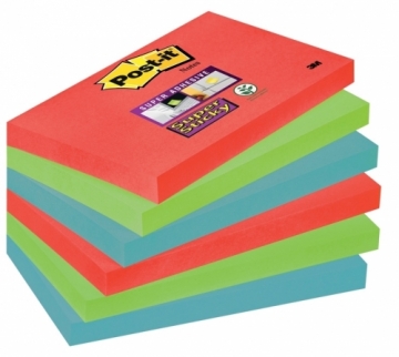 3M Līmlapiņas POST-IT Super Sticky Bor Bora 6x90l 76x127, 3 krāsas