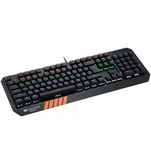 CANYON Wired multimedia gaming keyboard with lighting effect, 108pcs rainbow LED, Numbers 104keys, EN double injection layout, cable length 1.8M, 450.5*163.7*42mm, 0.90kg, color black image 2