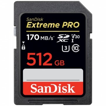 SanDisk Extreme Pro SDXC Card 512GB - 170MB/s V30 UHS-I U3; EAN: 619659171148