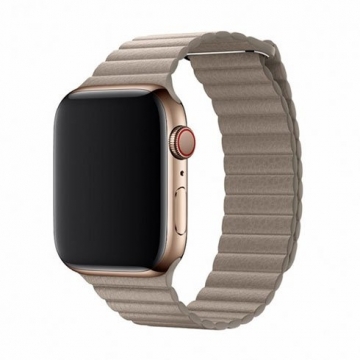 Devia Elegant Leather Loop(44mm) for Apple Watch stone