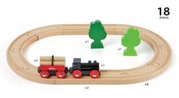 Brio Railway BRIO Mazs, kravas vilciens ar vagonu priekš mežsaimniecības, 33042