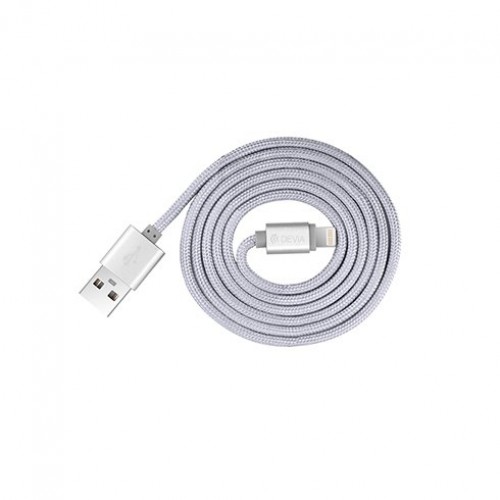Devia Fashion Series Cable for Lightning (MFi, 2.4A 1.2M) silver image 1