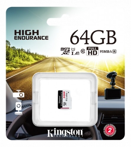 Kingston Endurance microSDHC card, 64GB, UHS-I, Class 10, 95MB / s read, 45MB / s write, black / KING-2814 image 2