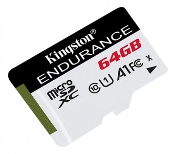 Kingston Endurance microSDHC card, 64GB, UHS-I, Class 10, 95MB / s read, 45MB / s write, black / KING-2814