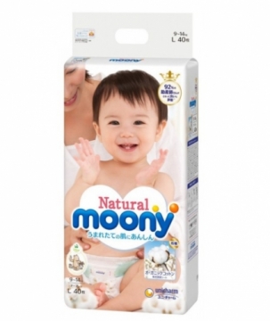 MOONY diapers Natural L 9-14 kg 38 pcs.