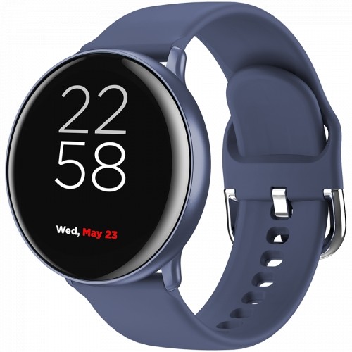 Canyon Smart watch, 1.22inches IPS full touch screen, aluminium+plastic body,IP68 waterproof, multi-sport mode with swimming mode, compatibility with iOS and android,Blue with extra blue leather belt, Host: 41.5x11.6mm, Strap: 240x20mm, 20.8g image 1