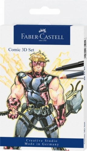 Tintes pildspalvu komplekts Faber-Castell Pitt Comic 3D, 11 krāsas image 1
