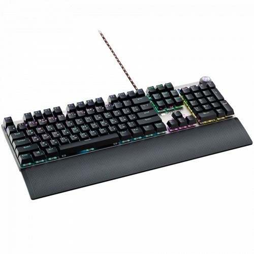 Canyon Wired Gaming Keyboard,Black 104 mechanical switches,60 million times key life, 22 types of lights,Removable magnetic wrist rest,4 Multifunctional control knobs,Trigger actuation 1.5mm,1.6m Braided cable,RU layout,dark grey, size:435*125*37.47mm, 84 image 2