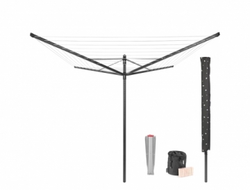 BRABANTIA rotējošs veļas žāvētājs Lift-O-Matic, 50m, 4 atzar., Anthracite - 290503