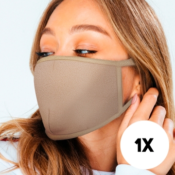 Tekstila divslāņu, atkārtoti lietojamas maskas (1 gab./beige)
