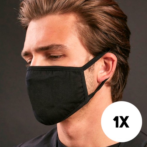 Tekstila divslāņu, atkārtoti lietojamas maskas (1 gab./melns) image 1