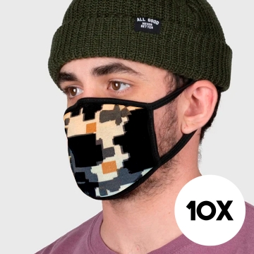 Textile two-layer reusable masks (10pcs / camouflage)