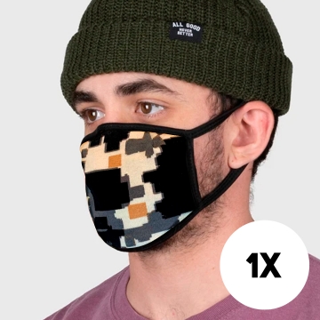 Tekstila divslāņu, atkārtoti lietojamas maskas (1 gab./maskēties)