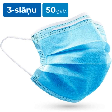 Trīs slāņu sejas maskas (50 gab.)