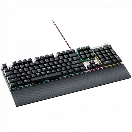 Canyon Wired Gaming Keyboard,Black 104 mechanical switches,60 million times key life, 22 types of lights,Removable magnetic wrist rest,4 Multifunctional control knob,Trigger actuation 1.5mm,1.6m Braided cable,US layout,dark grey, size:435*125*37.47mm, 840 image 2