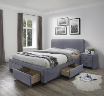 Halmar MODENA 3 bed with drawers, color: grey