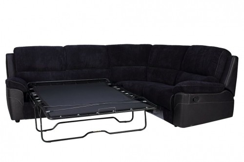 Corner sofa Brooks 1625 right (r) sofabed, recliner MBT-04+BO dark blue fabric image 2