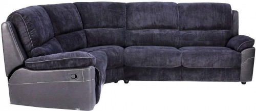 Corner sofa Brooks 1625 left (L) sofabed, recliner MBT-04+BO dark blue fabric image 1