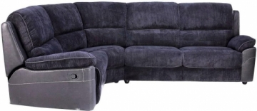 Corner sofa Brooks 1625 left (L) sofabed, recliner MBT-04+BO dark blue fabric