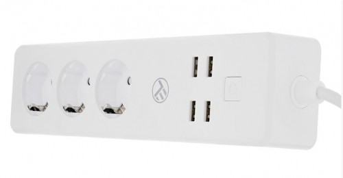 Tellur WiFi Power Strip, 3 Outlets, 4*USB 4A, 2200W, 10A, 1.8m image 1