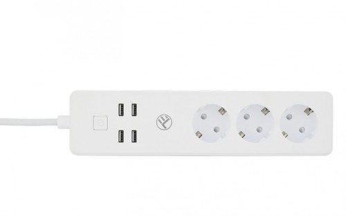 Tellur WiFi Power Strip, 3 Outlets, 4*USB 4A, 2200W, 10A, 1.8m image 2