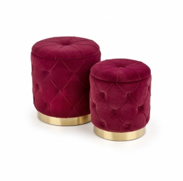 Halmar POLLY set of two stools, color: dark red