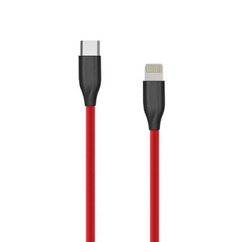 Extradigital Silicone cable USB Type-C-Lightning (red, 2m) image 1