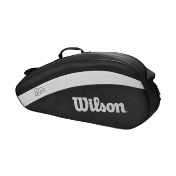 Wilson FED TEAM BLACK/WHITE kolekcijas soma 3 raketēm
