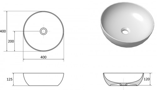 Ravak Uni 400 B Slim ceramic white Keramiskā izlietne image 3