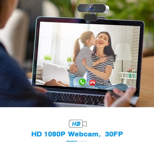 USB HD 1080p Веб-камера Teaisiy с микрофоном (silver black) image 2