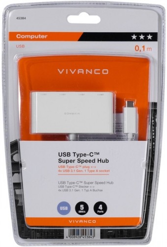 Vivanco USB hub 4 portu USB-C Super Speed (45384) image 1