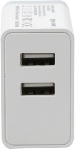 Platinet USB lādētājs + kabelis 2xUSB 3,4A, balts (43723) image 1