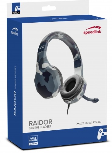 Speedlink austiņas + mikrofons Raidor PS4, melnas (SL-450303-BE) image 3