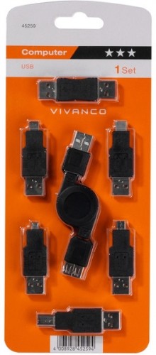 Vivanco комплект адаптеров USB 6шт  (45259) image 1