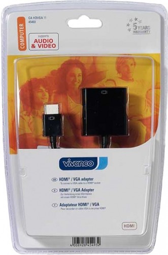 Vivanco adapteris HDMI - VGA 0,1m (45493) image 2
