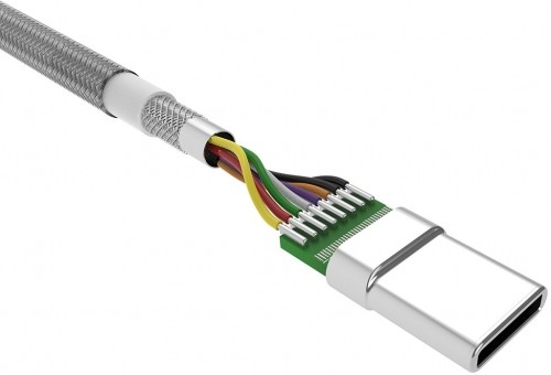 Silicon Power кабель USB-C - USB 1 м вязаный , серый (LK30AC) image 3