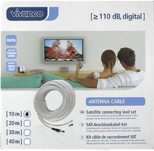 Vivanco koaksiālais kabelis SAT 10m (44060) image 1