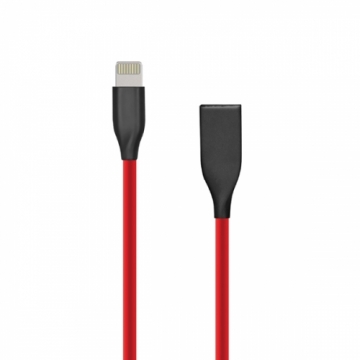 Силиконовый кабель USB-Lightning (красный, 2m)